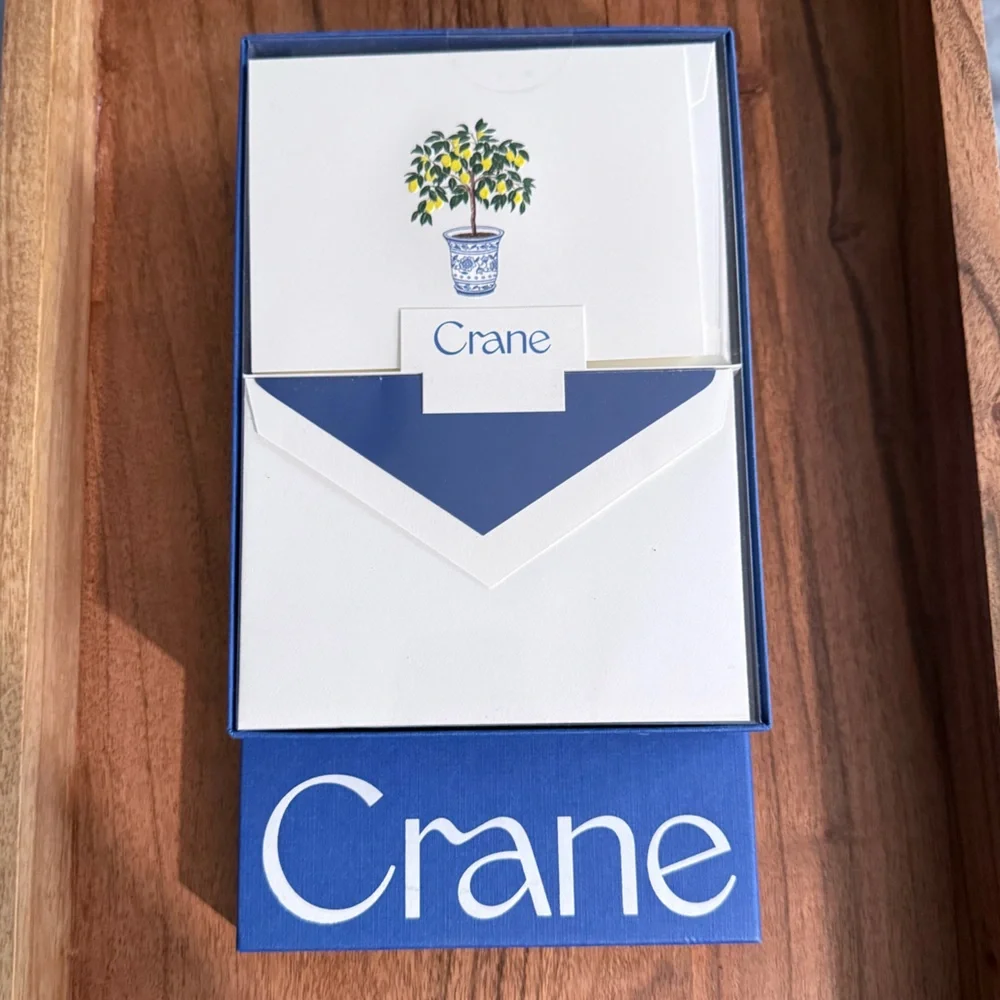 Crane &‎ Co. Stationery Set | Potted Lemon Tree | Brand New